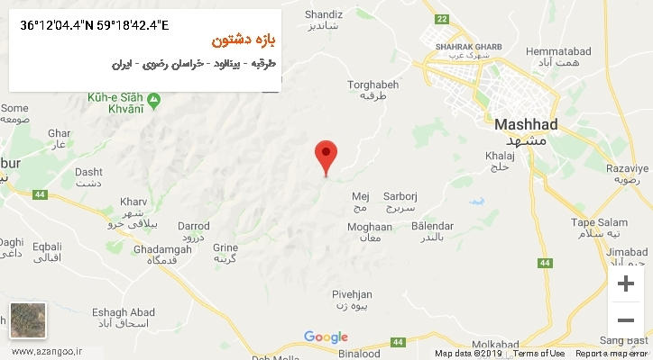 روستای بازه دشتون بر روی نقشه