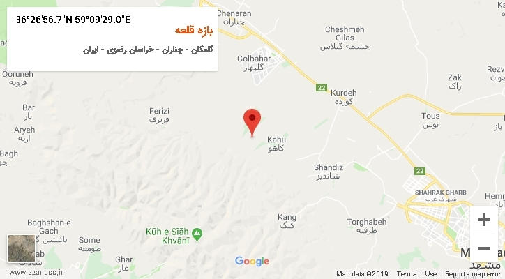 روستای بازه قلعه بر روی نقشه