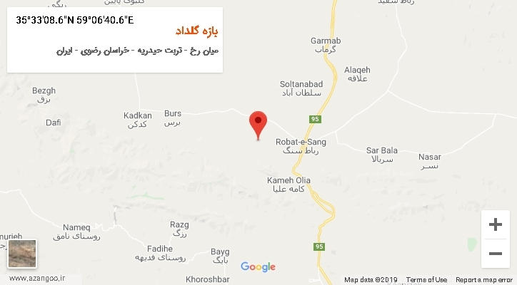 روستای بازه گلداد بر روی نقشه