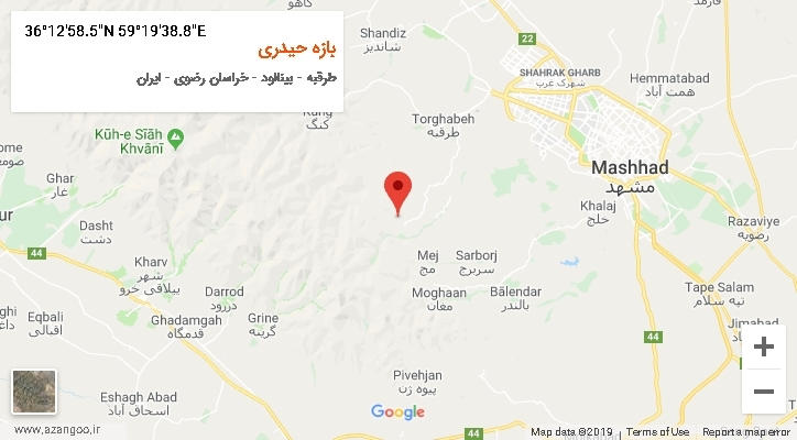 روستای بازه حیدری بر روی نقشه