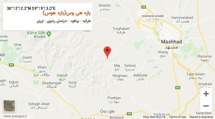 روستای بازه هی وس(بازه هوس) بر روی نقشه