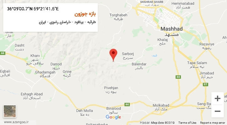 روستای بازه جوزون بر روی نقشه