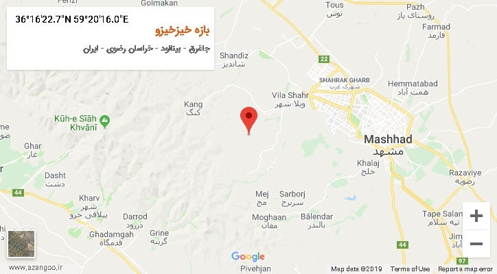 روستای بازه خیزخیزو بر روی نقشه
