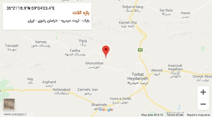 روستای بازه کلات بر روی نقشه