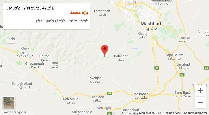 روستای بازه محمد بر روی نقشه