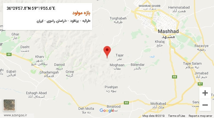 روستای بازه مولود بر روی نقشه