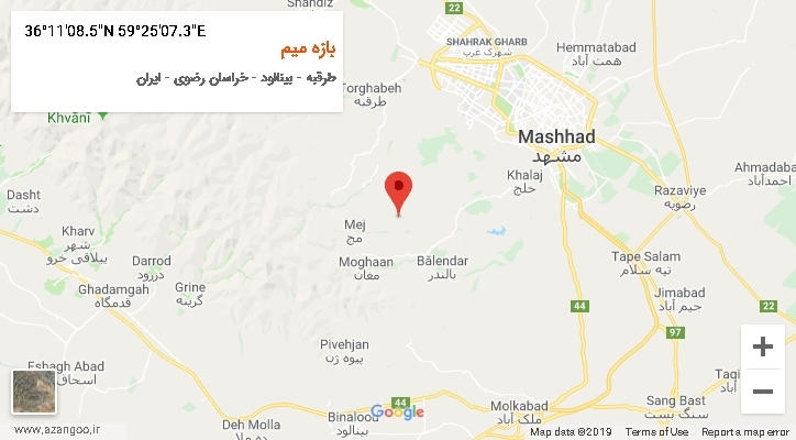 روستای بازه میم بر روی نقشه