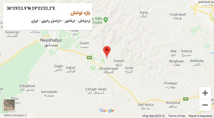 روستای بازه نوغش بر روی نقشه