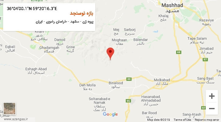 روستای بازه نوسنجد بر روی نقشه