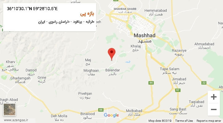 روستای بازه پی بر روی نقشه