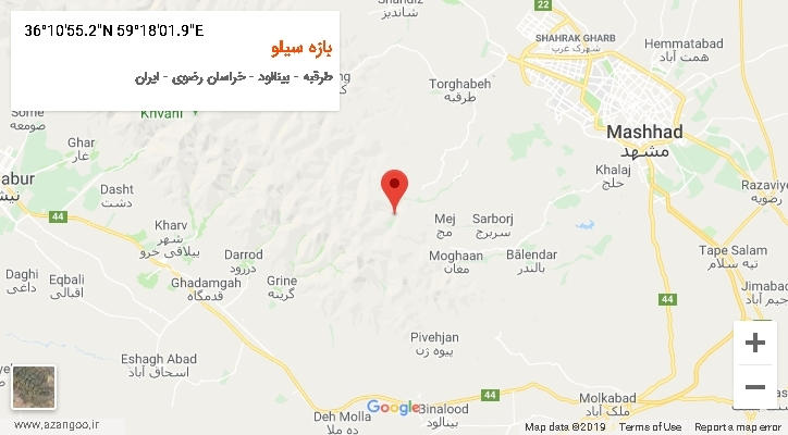 روستای بازه سیلو بر روی نقشه