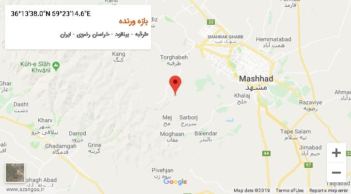 روستای بازه ورنده بر روی نقشه