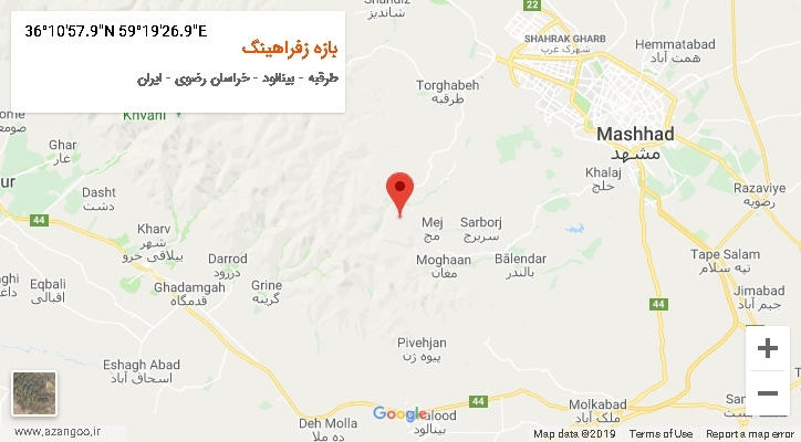 روستای بازه زفراهینگ بر روی نقشه