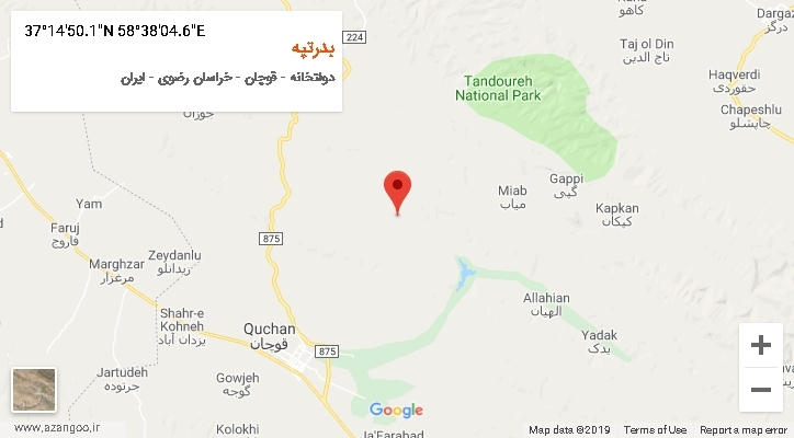 روستای بدرتپه بر روی نقشه