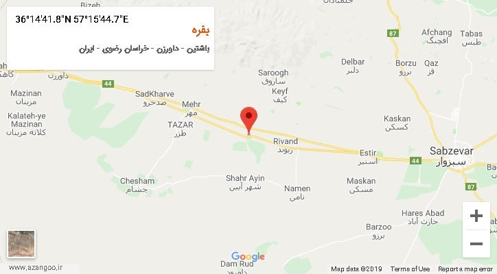 روستای بفره بر روی نقشه