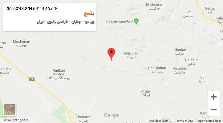 روستای بقمچ بر روی نقشه