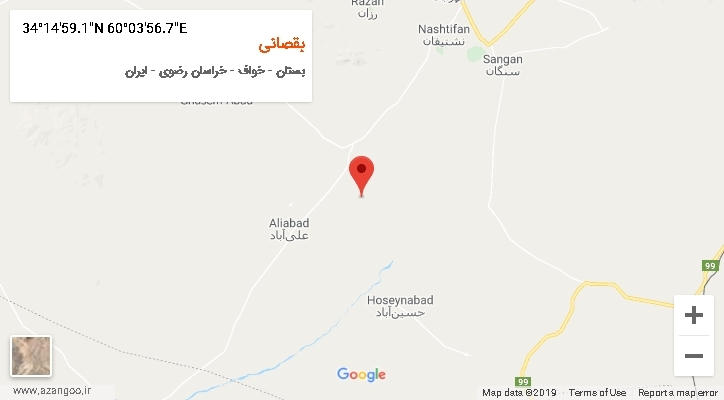 روستای بقصانی بر روی نقشه