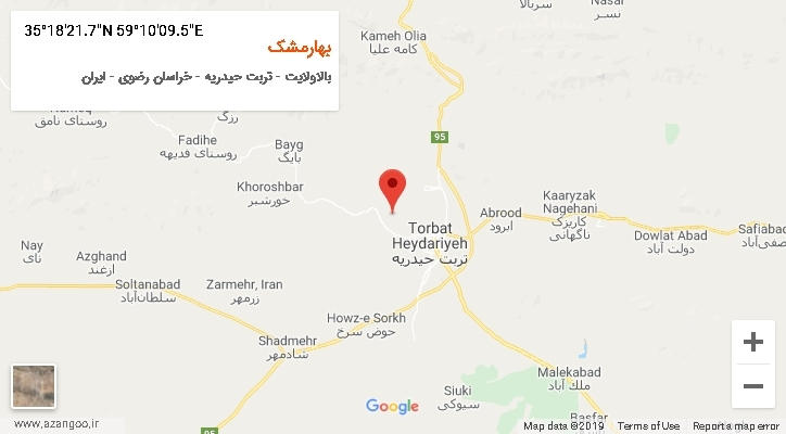 روستای بهارمشک بر روی نقشه