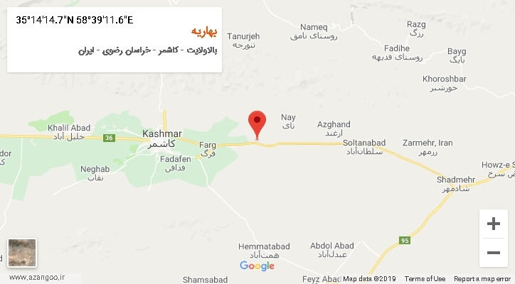 روستای بهاریه بر روی نقشه