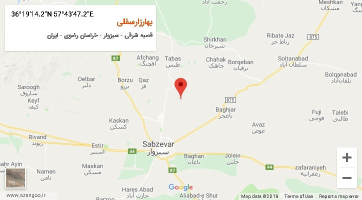 روستای بهارزارسفلی بر روی نقشه