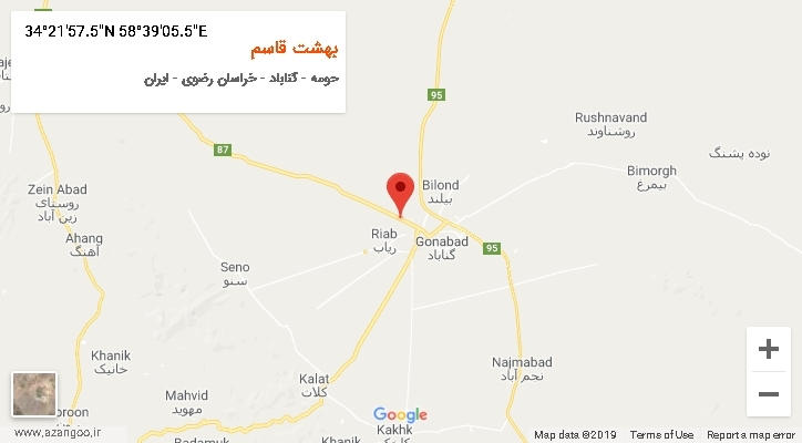 روستای بهشت قاسم بر روی نقشه