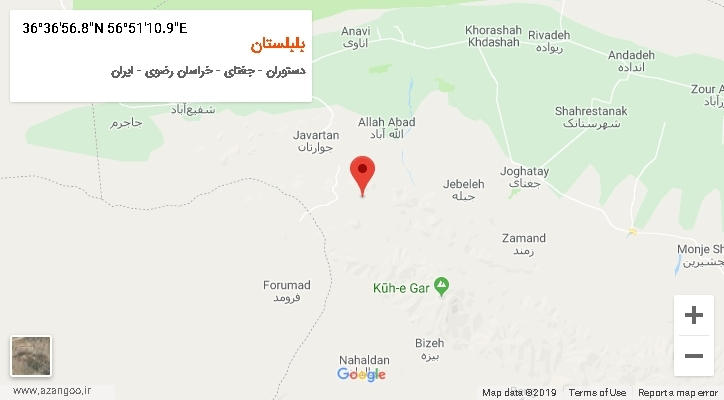 روستای بلبلستان بر روی نقشه