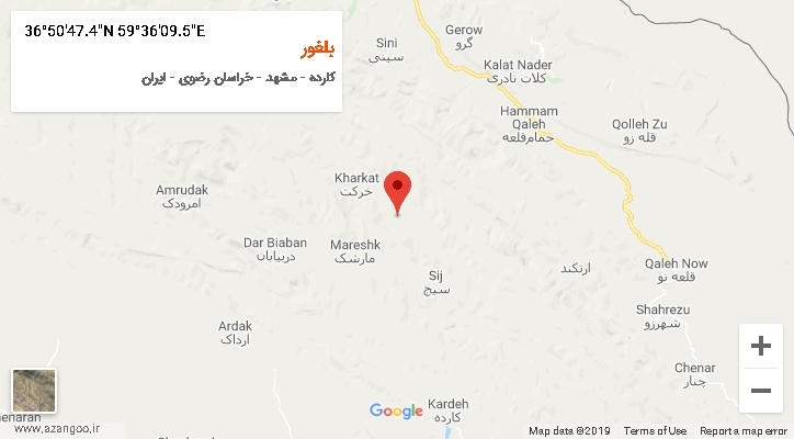 روستای بلغور بر روی نقشه