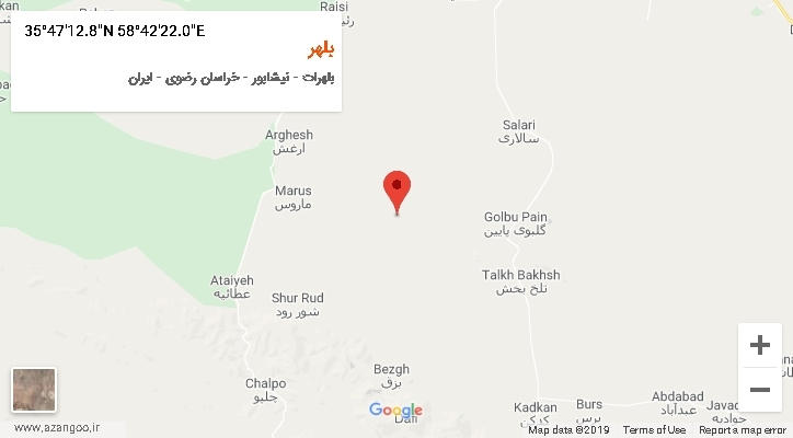 روستای بلهر بر روی نقشه