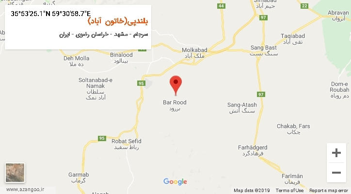 روستای بلندپی(خاتون آباد) بر روی نقشه