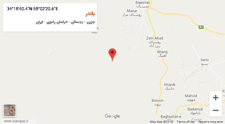 روستای بلندر بر روی نقشه