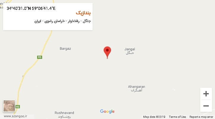 روستای بندازبک بر روی نقشه