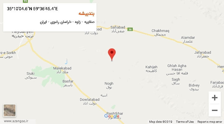 روستای بندبیشه بر روی نقشه