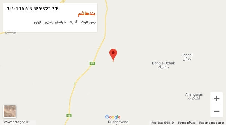 روستای بندهاشم بر روی نقشه