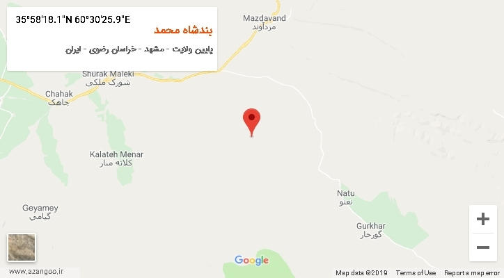 روستای بندشاه محمد بر روی نقشه
