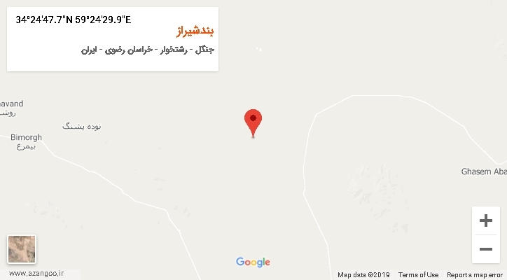 روستای بندشیراز بر روی نقشه