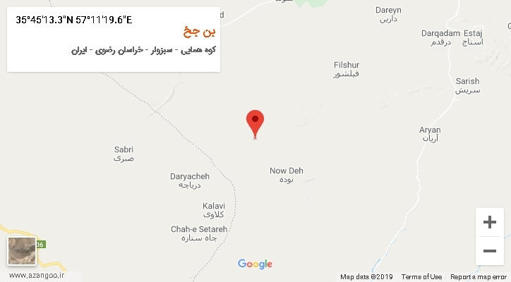 روستای بن جخ بر روی نقشه