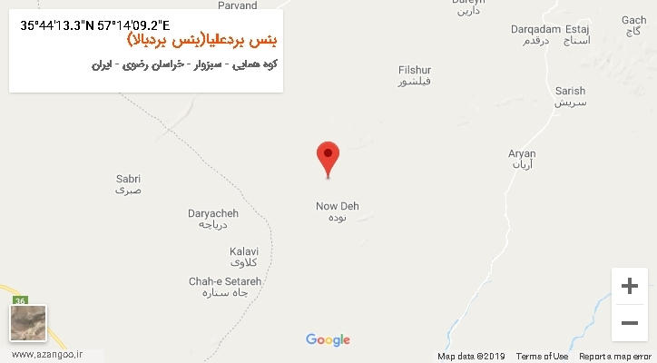 روستای بنس بردعلیا(بنس بردبالا) بر روی نقشه