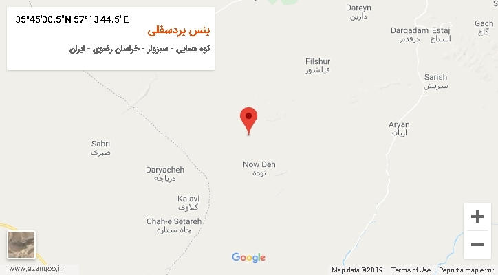 روستای بنس بردسفلی بر روی نقشه