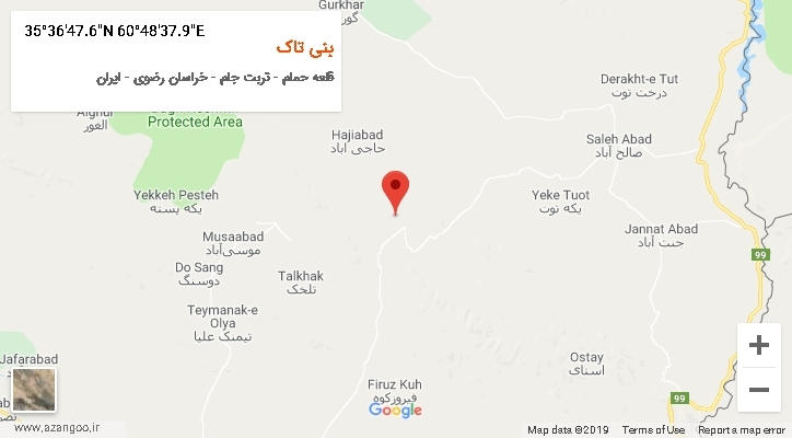 روستای بنی تاک بر روی نقشه