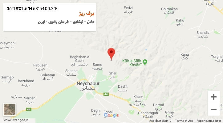 روستای برف ریز بر روی نقشه