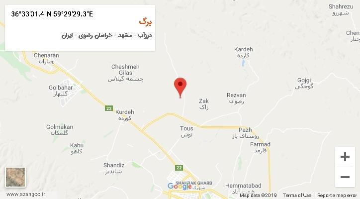 روستای برگ بر روی نقشه