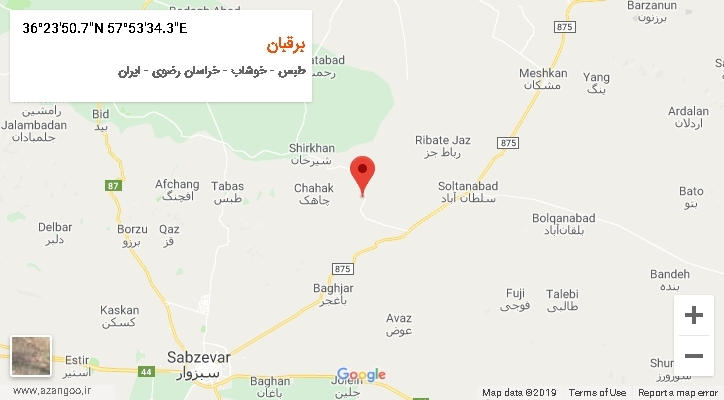 روستای برقبان بر روی نقشه