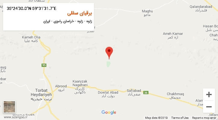 روستای برقیای سفلی بر روی نقشه