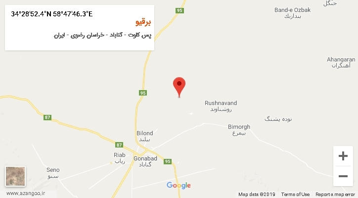 روستای برقیو بر روی نقشه