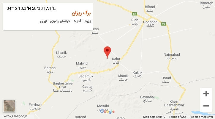 روستای برگ ریزان بر روی نقشه