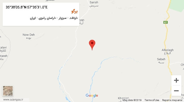 روستای برگو بر روی نقشه