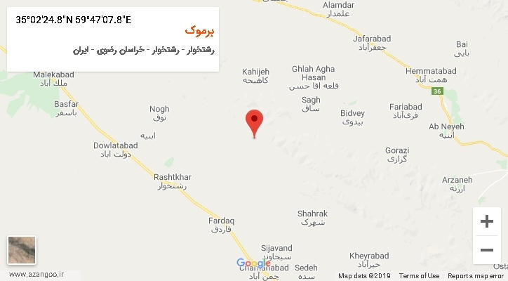 روستای برموک بر روی نقشه