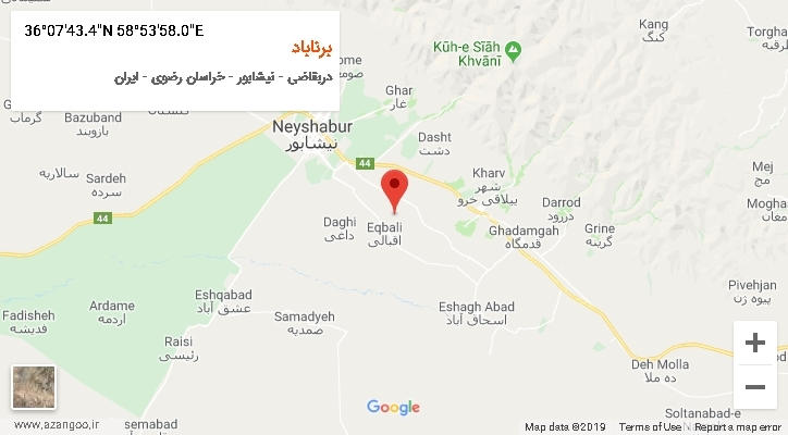 روستای برناباد بر روی نقشه