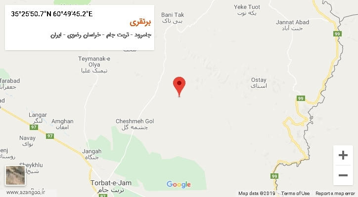 روستای برنقری بر روی نقشه