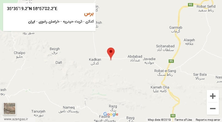 روستای برس بر روی نقشه